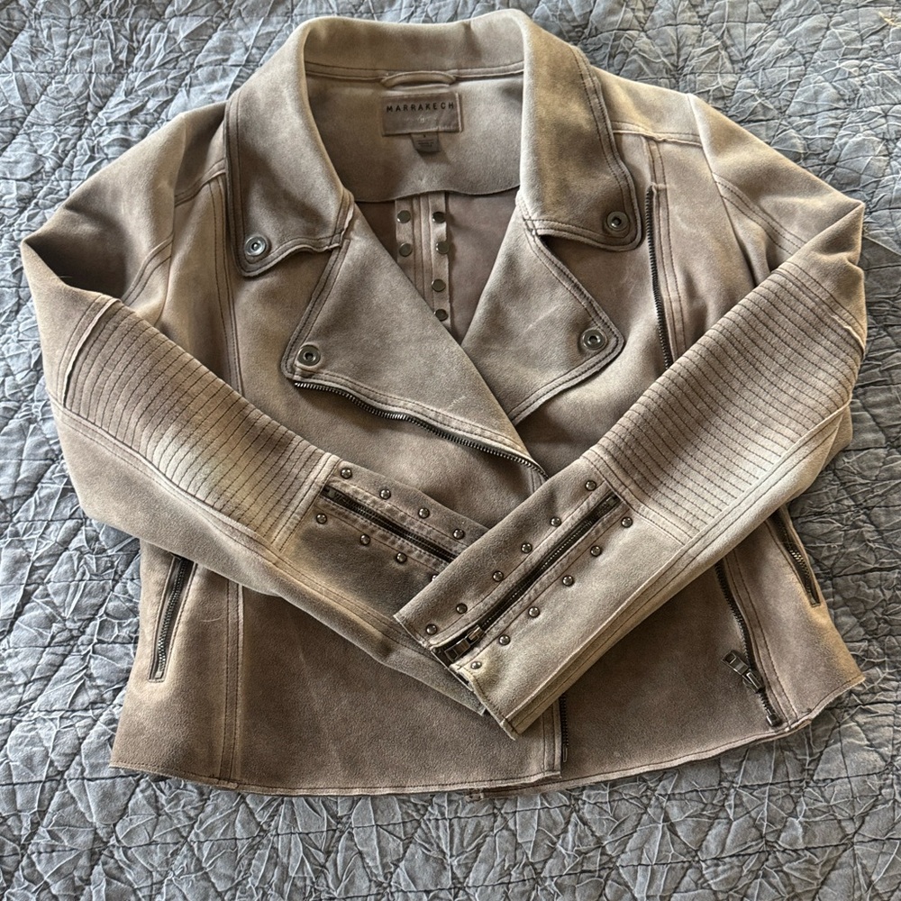 Marrakech Beige Leather Jacket